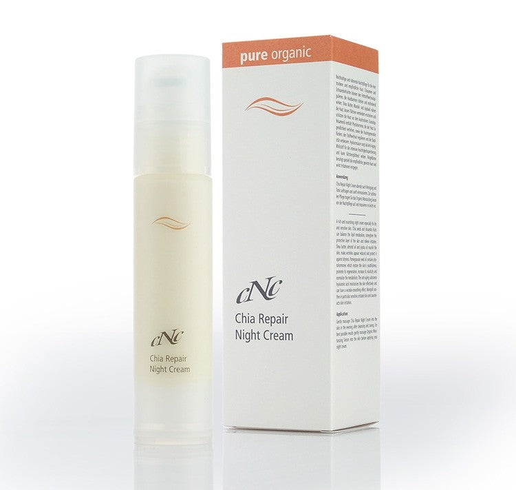 CNC  pure organic Chia Repair Night Cream – unterstützt trockene und empfindliche Haut sich in der Nacht zu regenerieren., 50ml, mit Box