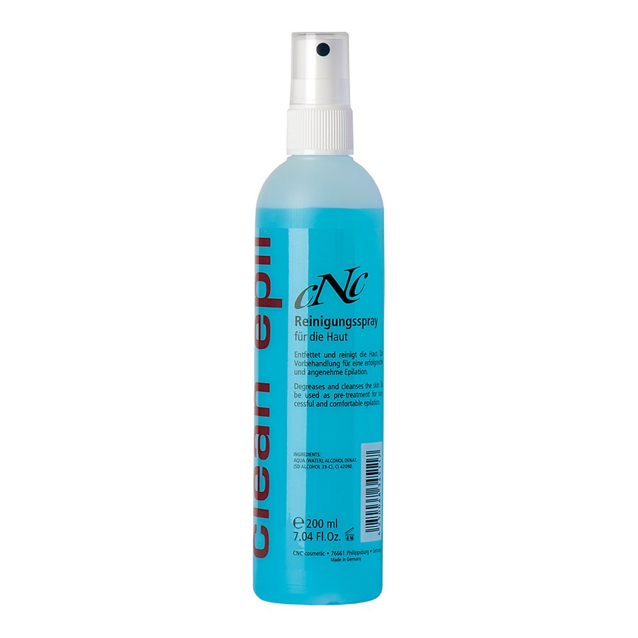 CNC Reinigungsspray für die Haut – desinfiziert und entfettet zu behandelnde Hautstellen vor der Enthaarung., 200ml