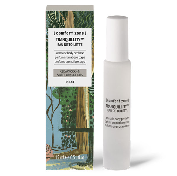 COMFORT ZONE Tranquillity Eau de Toilette – aromatisches Körperparfum mit dem ikonischen TRANQUILLITY Duft, das Körper und Geist ein Gefühl des Wohlbefindens schenkt, 15ml
