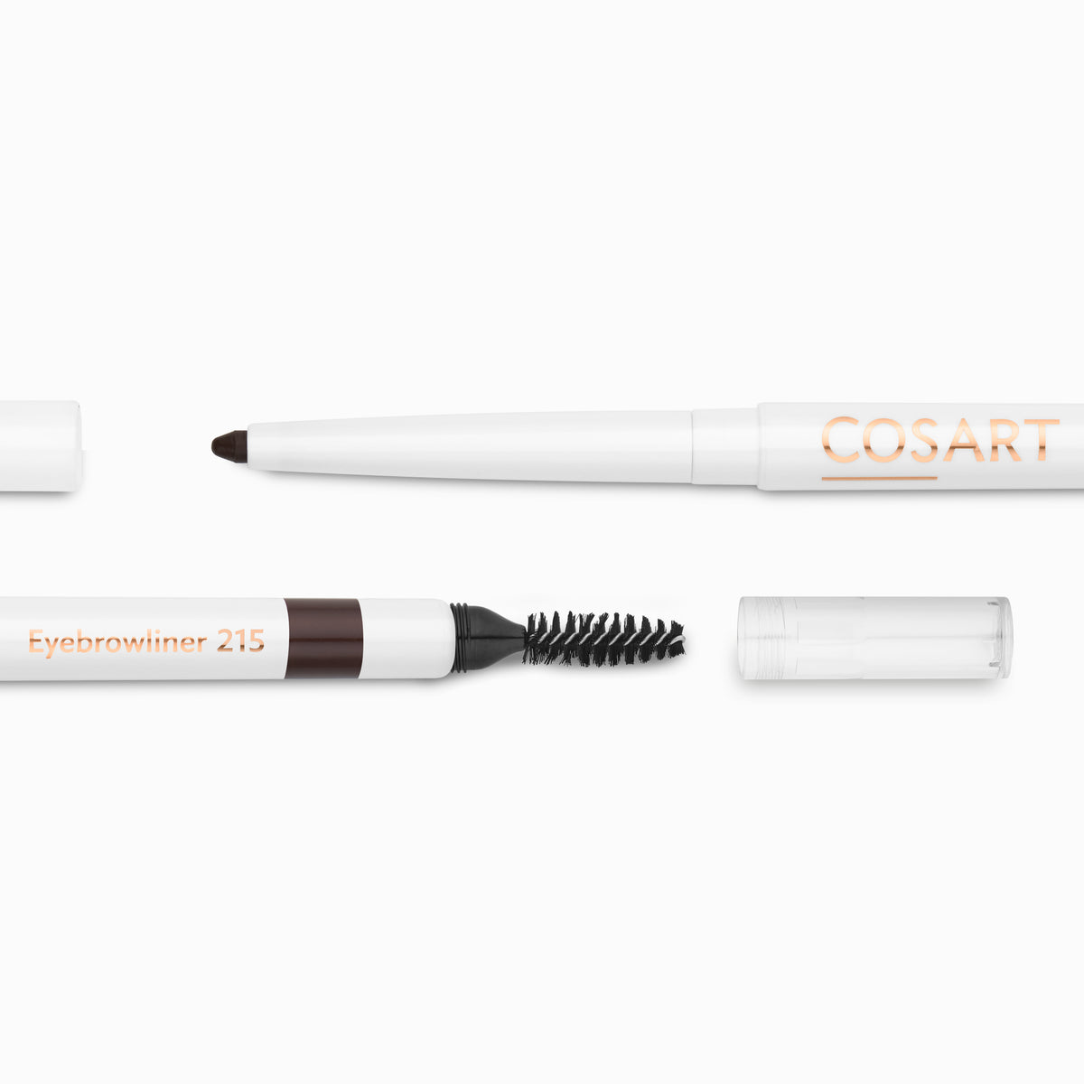 COSART Eyebrowliner Brush 215 Dark Brown, -, Detailansicht Bürste und Stiftkopf