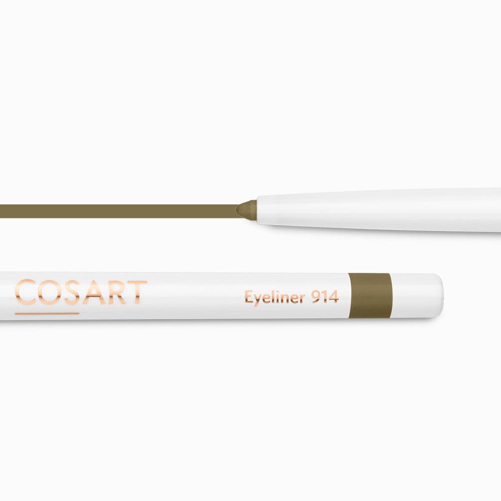 COSART Eyeliner - 914 olive – Nach nur wenigen Minuten auf der Haut ist die Farbe wisch- und wasserfest und hält sehr lange. Vegan, dermatologisch getestet und frei von Parabenen und Mineralölen., 1St.