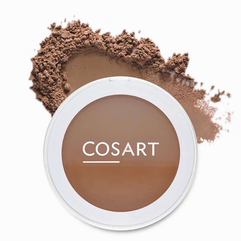 COSART Sun Powder 772 bronze glänzend – hat eine sehr leichte, feinpigmentierte Rezeptur. Dadurch lässt sich das Puder sehr leicht mit einem Pinsel auftragen, verblenden und dosieren., 10gr., Textur
