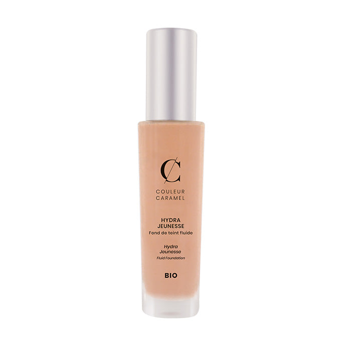 COULEUR CARAMEL Hydra Jeunesse Fluid Foundation – vereint Make-up und Hautpflege: Im Handumdrehen sorgen die mineralischen Pigmente der Foundation für einen ebenmäßigen Teint mit frischer und natürlicher Strahlkraft, 30ml, beige