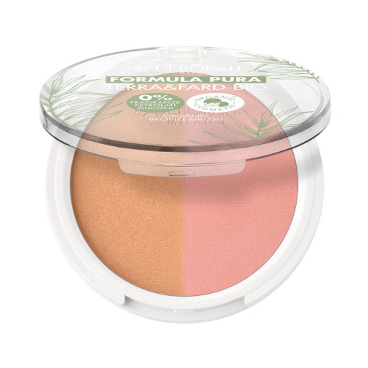 DEBORAH MILANO Formula Pura Bronze & Blush BIO – 2 in 1 – Rouge und Bronzing-Puder in einem Produkt., 9gr., light