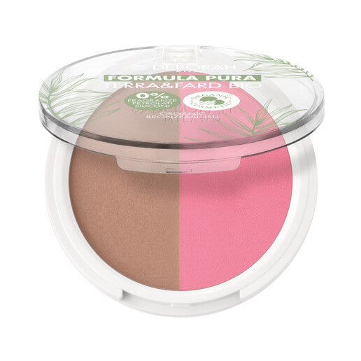 DEBORAH MILANO Formula Pura Bronze & Blush BIO – 2 in 1 – Rouge und Bronzing-Puder in einem Produkt., 9gr., dark