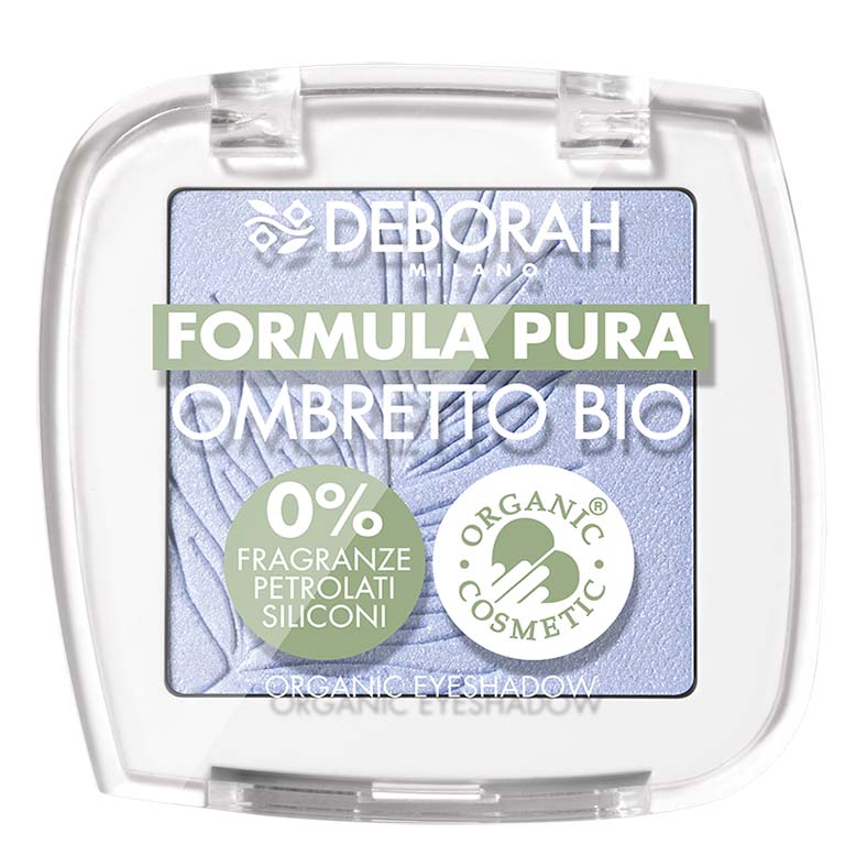 DEBORAH MILANO Formula Pura Eyeshadow Bio sky blue – Diese besondere Zusammensetzung ermöglicht ein federleichtes Auftragen, das leicht zu verblenden ist und eine lebendige Farbabgabe bietet., 1St.
