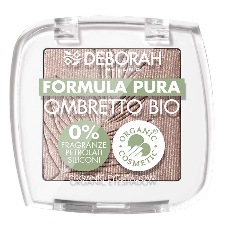 DEBORAH MILANO Formula Pura Eyeshadow Bio taupe – Diese besondere Zusammensetzung ermöglicht ein federleichtes Auftragen, das leicht zu verblenden ist und eine lebendige Farbabgabe bietet., 1St.