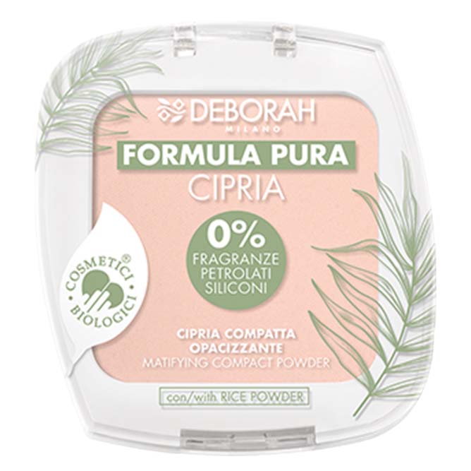 DEBORAH MILANO Formula Pura Face Powder BIO fair – gepresster Puder auf ganz neuem Niveau, der natürliche, organische Inhaltsstoffe mit hervorragender Leistung, einem makellosen Finish und absolutem Tragekomfort kombiniert., 9gr.