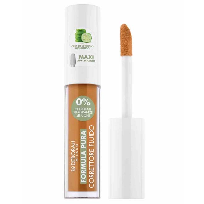 DEBORAH MILANO Formula Pura Fluid Concealer amber – gegen Falten, Schwellungen und dunkle Augenringe, der auch Unreinheiten und dunkle Flecken kaschiert., 4,98gr.