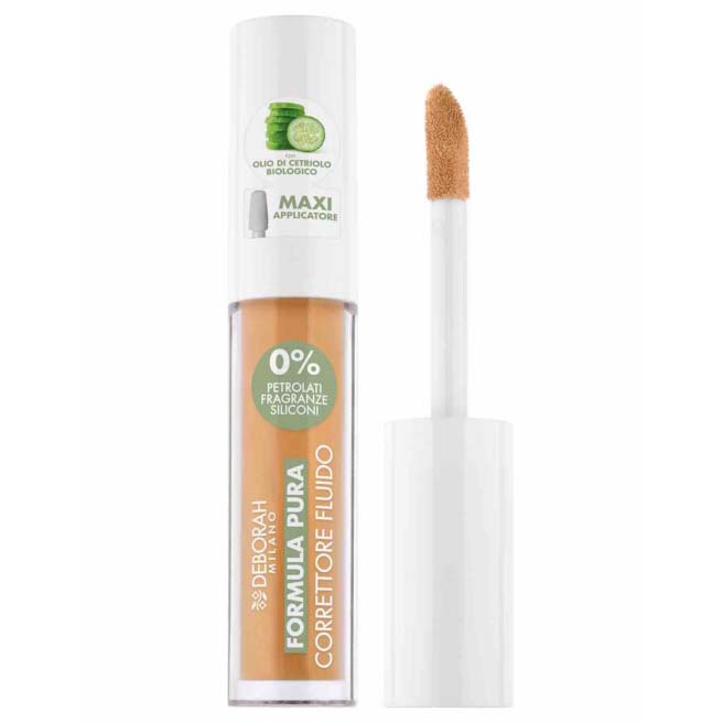 DEBORAH MILANO Formula Pura Fluid Concealer sand – gegen Falten, Schwellungen und dunkle Augenringe, der auch Unreinheiten und dunkle Flecken kaschiert., 4,98gr.