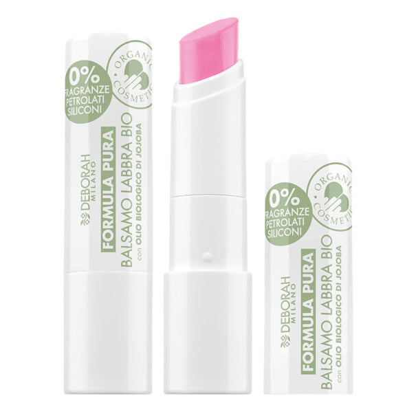 DEBORAH MILANO Formula Pura Lipbalm Bio pink – Der zarte Lipbalm nährt, spendet Feuchtigkeit und schützt die Lippen vor Umweltschäden., 3,75gr.