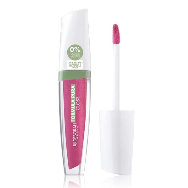 DEBORAH MILANO Formula Pura Lipgloss BIO cherry – ein ultrazarter Lipgloss in brillanten Farben, komfortabel und nicht klebend, verschönert die Lippen mit einem Hauch von Farbe., 4,5gr.