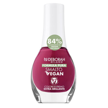 DEBORAH MILANO Formula Pura Nail Coat VEGAN | Smalto dark red – Extreme Farbe in einem einzigen Strich mit hoher Deckkraft, extra glänzendem Finish und spektakulärem Glanz., 8,5ml