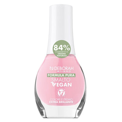 DEBORAH MILANO Formula Pura Nail Coat VEGAN | Smalto soft rose – Extreme Farbe in einem einzigen Strich mit hoher Deckkraft, extra glänzendem Finish und spektakulärem Glanz., 8,5ml