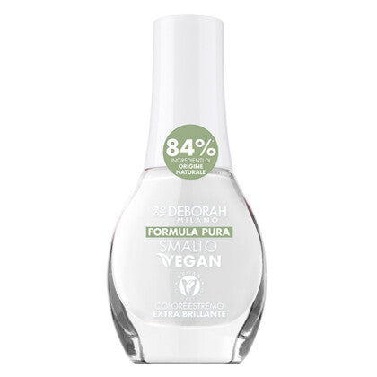 DEBORAH MILANO Formula Pura Nail Coat VEGAN | Smalto white – Extreme Farbe in einem einzigen Strich mit hoher Deckkraft, extra glänzendem Finish und spektakulärem Glanz., 8,5ml