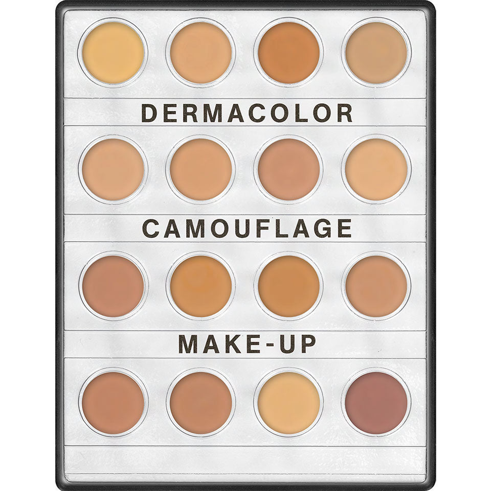 DERMACOLOR Camouflage Creme Mini-Palette 16 Farben – besonders pigmentstarkes Make-up zur Abdeckung farblicher Hautanomalien, von Narben und Tätowierungen für Gesicht und Hals., Set, Medium_960