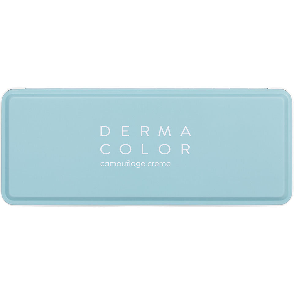 DERMACOLOR Camouflage Creme Palette 12 Farben –  ein besonders pigmentstarkes Make-up zur Abdeckung farblicher Hautanomalien, von Narben und Tätowierungen für Gesicht und Hals. Bei sachgemäßer Anwendung deckt es die Problemzonen zuverlässig ab., 40gr., geschlossene Palette
