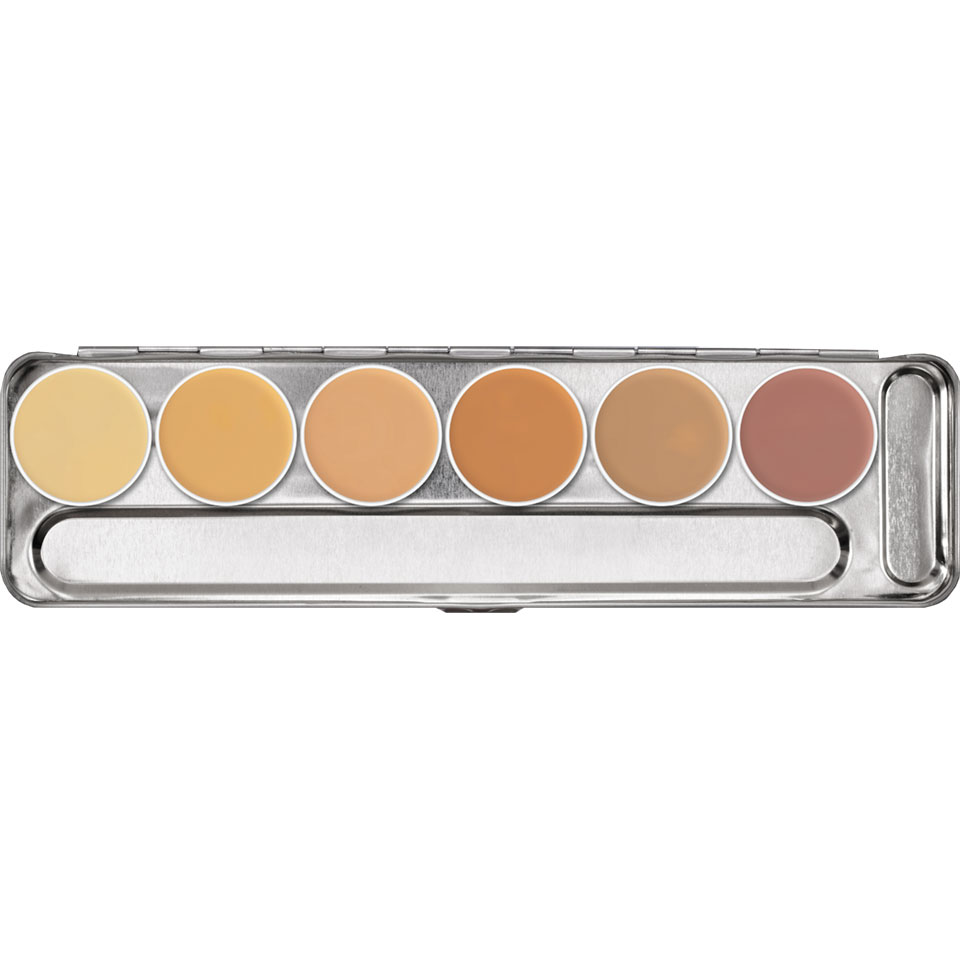 DERMACOLOR Camouflage Creme Palette 6 Farben - W – ein besonders pigmentstarkes Make-up zur Abdeckung farblicher Hautanomalien, von Narben und Tätowierungen für Gesicht und Hals., 20gr.
