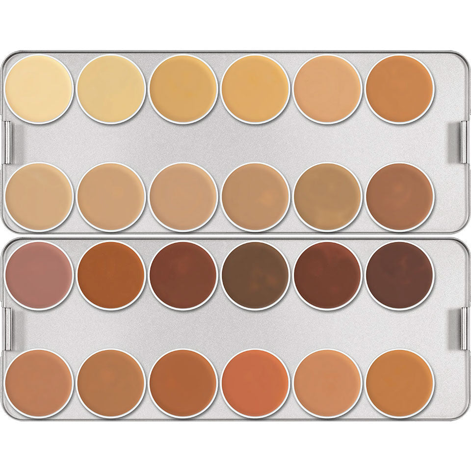 DERMACOLOR Dermacolor Camouflage Creme Palette 24 Farben - K – Mischbar, wasserfest fixierbar & hautfreundlich, 80g