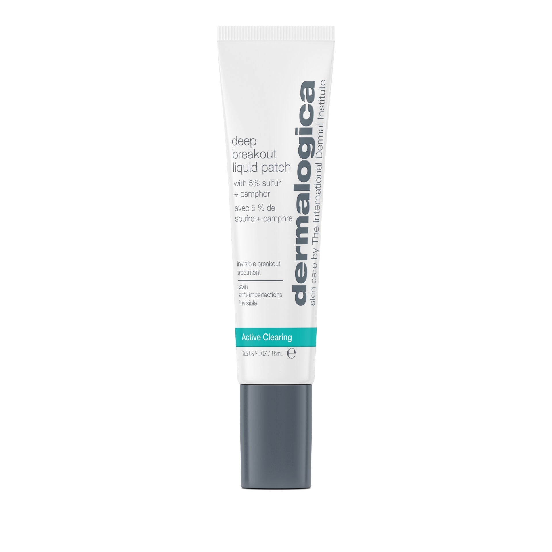 DERMALOGICA Active Clearing Deep Breakout Liquid Patch – verwandelt sich von einer Flüssigkeit in ein transparentes Patch, das die Haut direkt nach dem Auftragen beruhigt und tief in der Haut liegende Entzündungen minimiert., 15ml