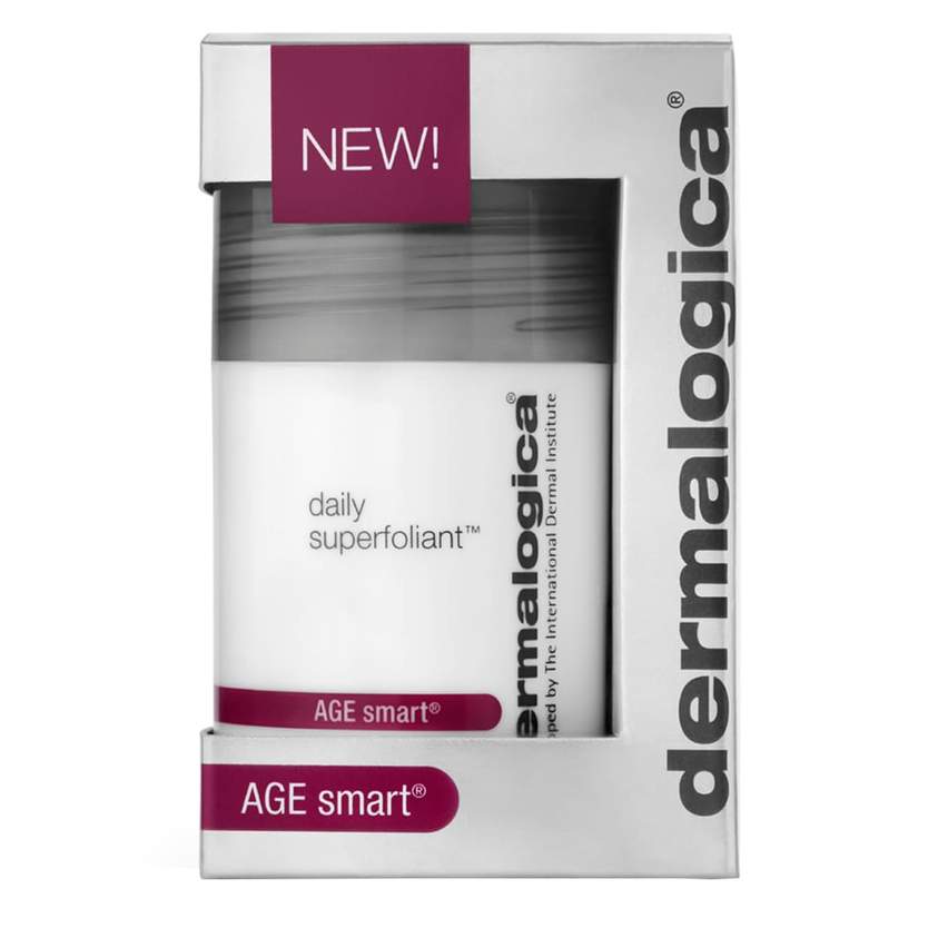 DERMALOGICA AGE smart Daily Superfoliant – wird bei Kontakt mit Wasser aktiviert und setzt einen Komplex aus drei Wirkstoffgruppen frei, der sich aus hochwirksamen Enzymen, hauterneuernden Alphahydroxysäuren und einer Anti-Schadstoff-Technologie zusammensetzt., 13gr., box