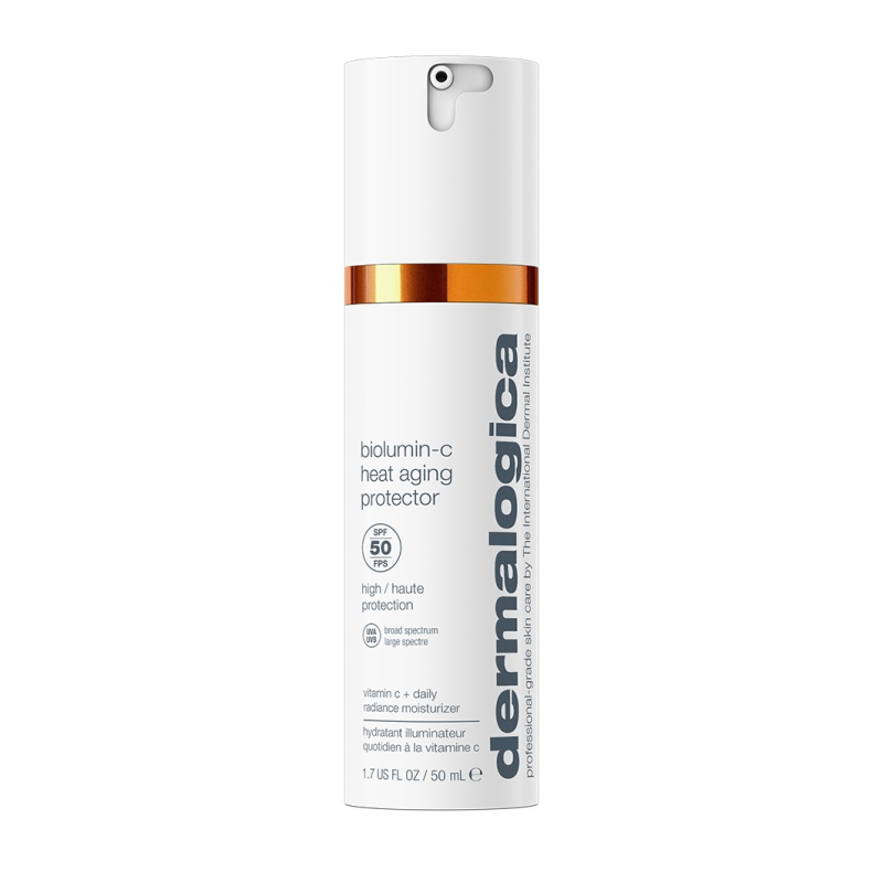 DERMALOGICA Biolumin-C Heat Aging Protector SPF50 – Mit feuchtigkeitsspendenden Inhaltsstoffen und ultrastabilem Vitamin C bietet der neue Biolumin-C Heat Aging Protector SPF 50 optimalen Schutz vor Anzeichen der Hautalterung., 50ml
