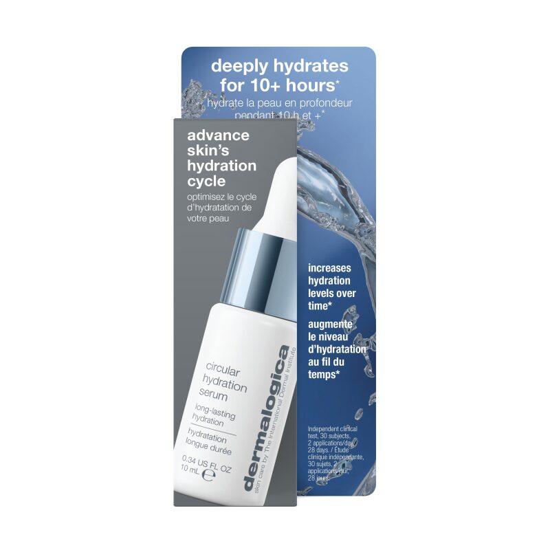 DERMALOGICA Circular Hydration Serum – Intensiv feuchtigkeitsspendendes Serum, das alle Schichten der Haut durchflutet, Feuchtigkeitsreserven werden aufgefüllt und Feuchtigkeitsverlust verhindert., 10ml, box