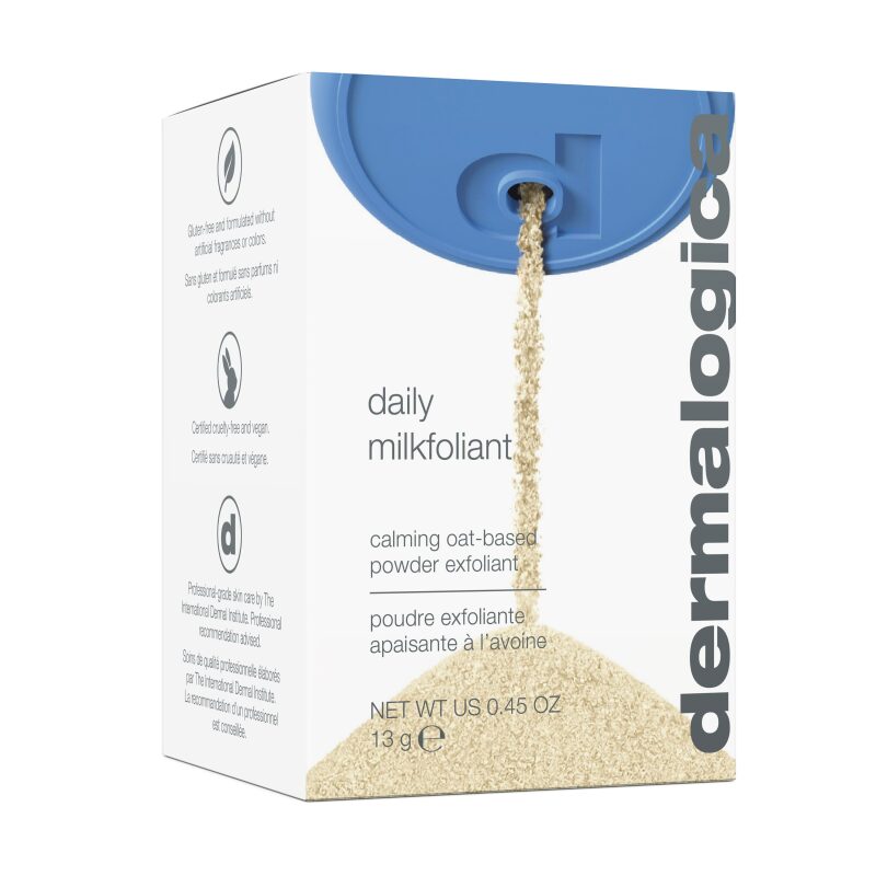DERMALOGICA Daily Milkfoliant – ein beruhigendes, veganes Puderpeeling auf Haferbasis mit AHA und BHA., 13gr., Spender