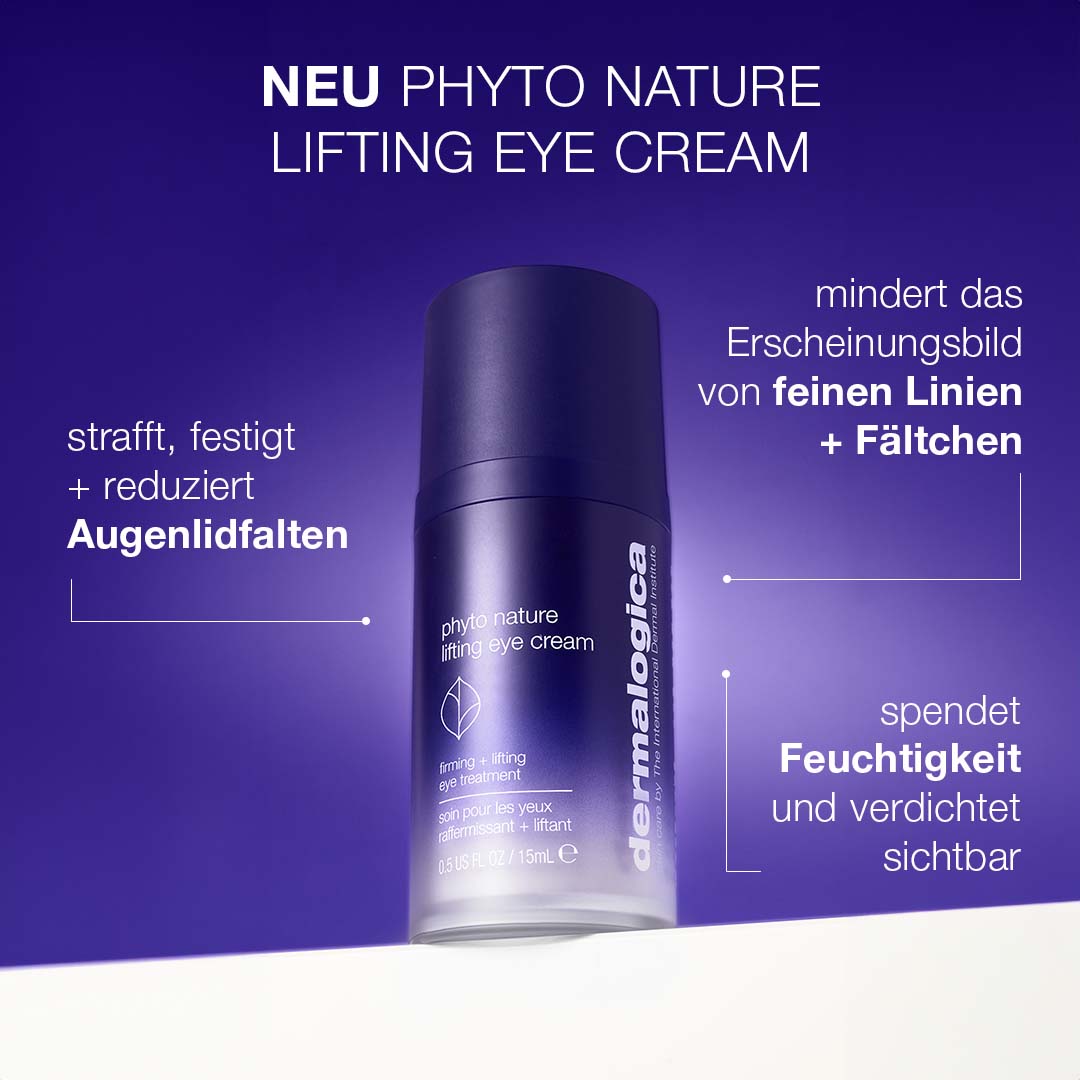 DERMALOGICA Phyto Nature Lifting Eye Cream – Klinisch erwiesen hebt und strafft die reichhaltige Creme das Augenlid sichtbar nach nur 1 Anwendung., 15ml, Vorteile