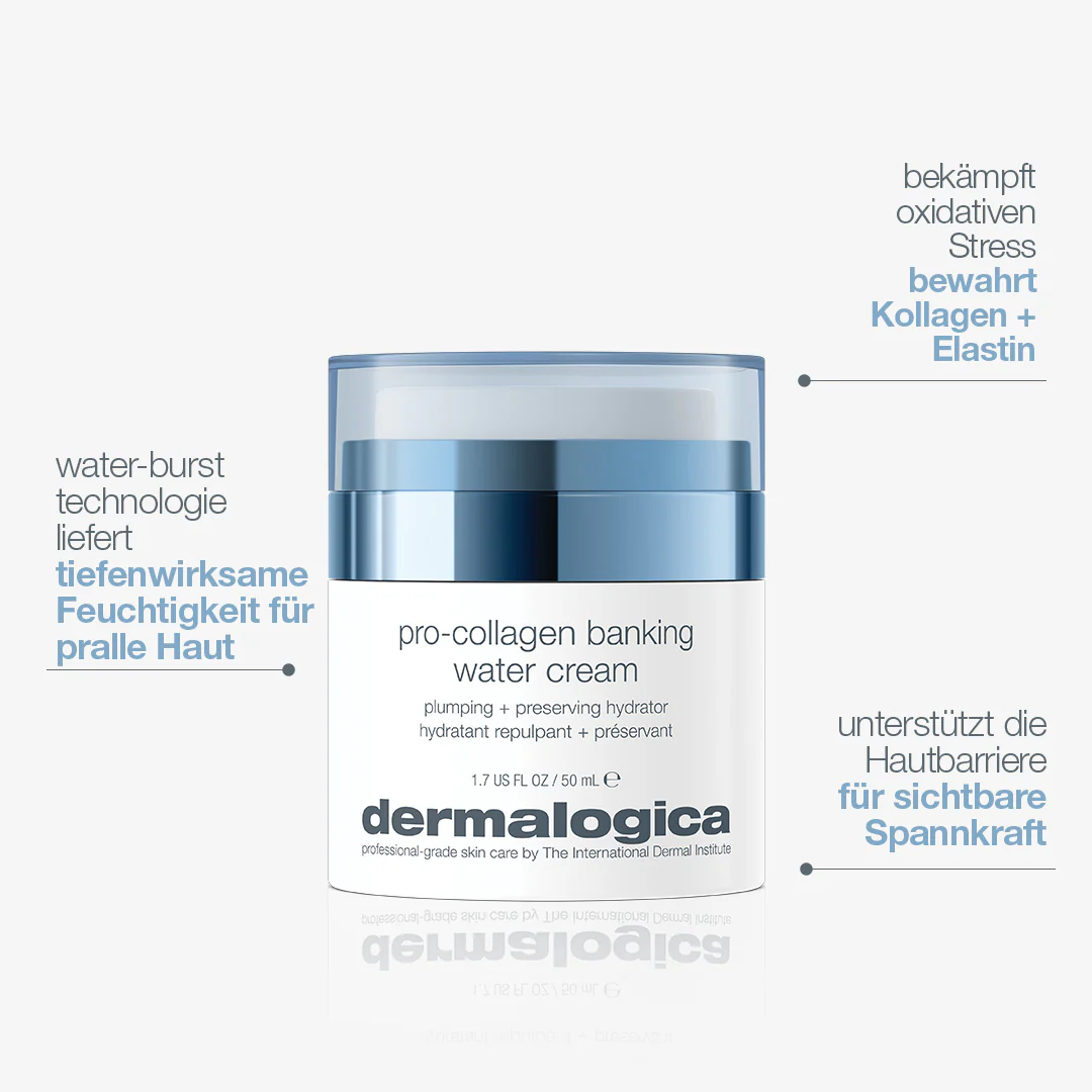DERMALOGICA Pro-Collagen Banking Water Cream – leichte Feuchtigkeitscreme, 50ml, Wirkung
