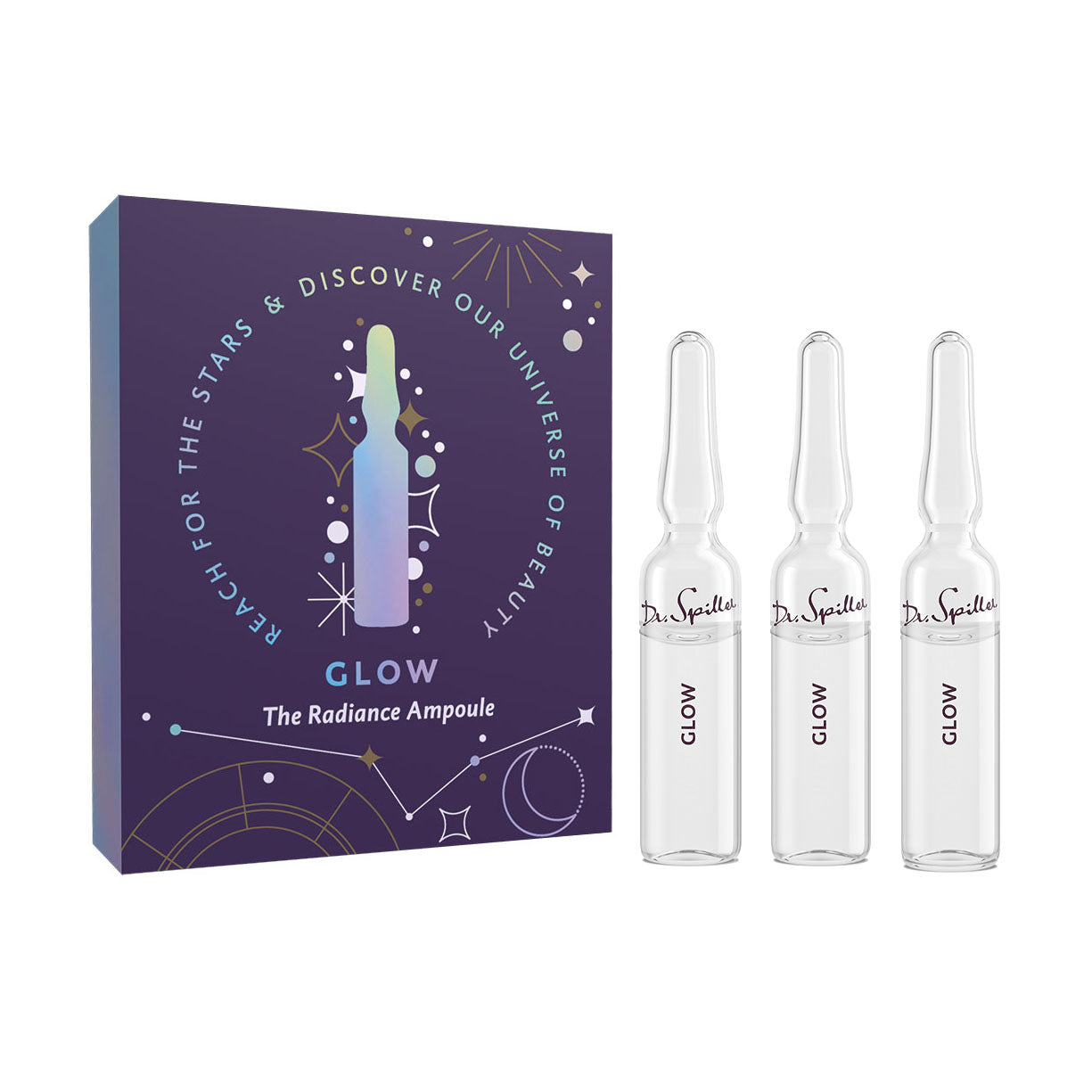 DR SPILLER GLOW - "Shooting Star" Ampullen-Set – für Leuchtkraft & Energie, 3x2ml, Umkarton und Einzelampullen