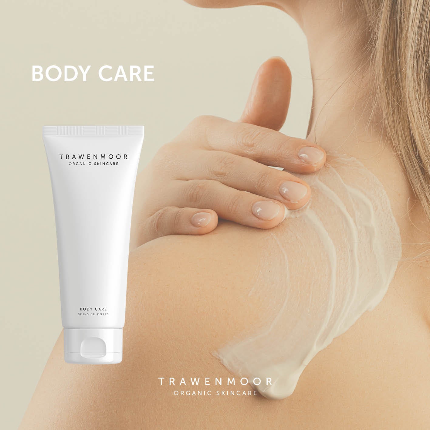 DR SPILLER TRAWENMOOR Body Care – 200ml, Frau cremt Schulter ein