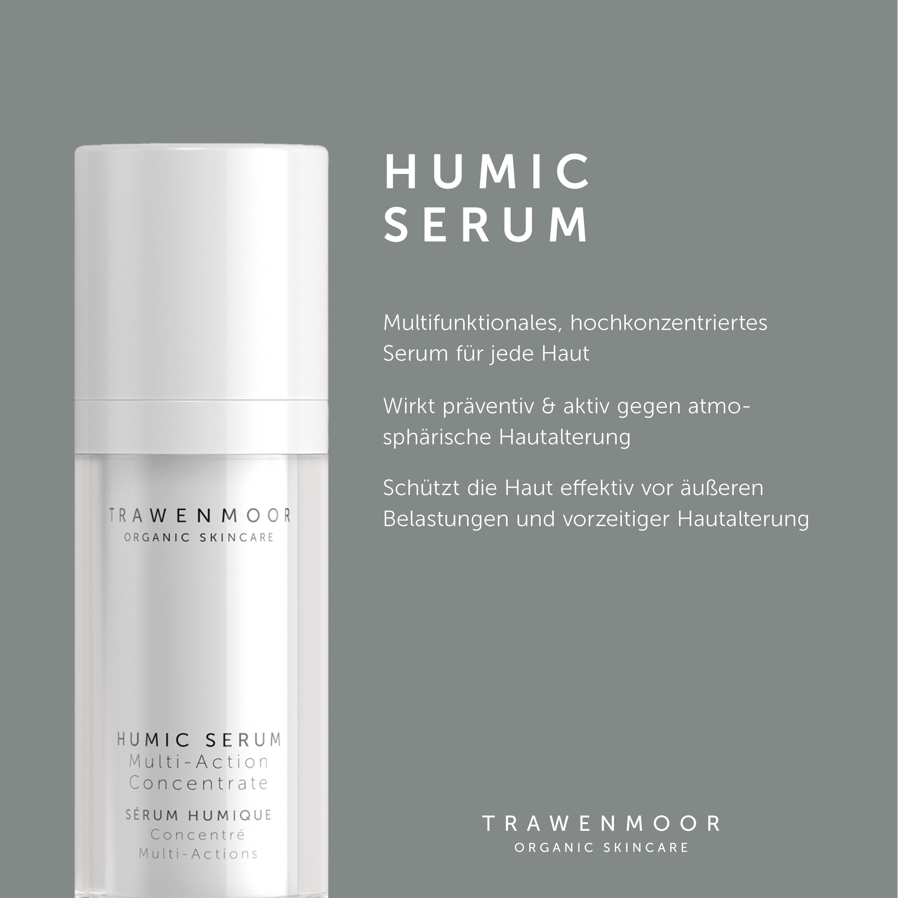 DR SPILLER TRAWENMOOR Humic Serum  – 30 ml, Spender mit Vorteilsbeschreibung