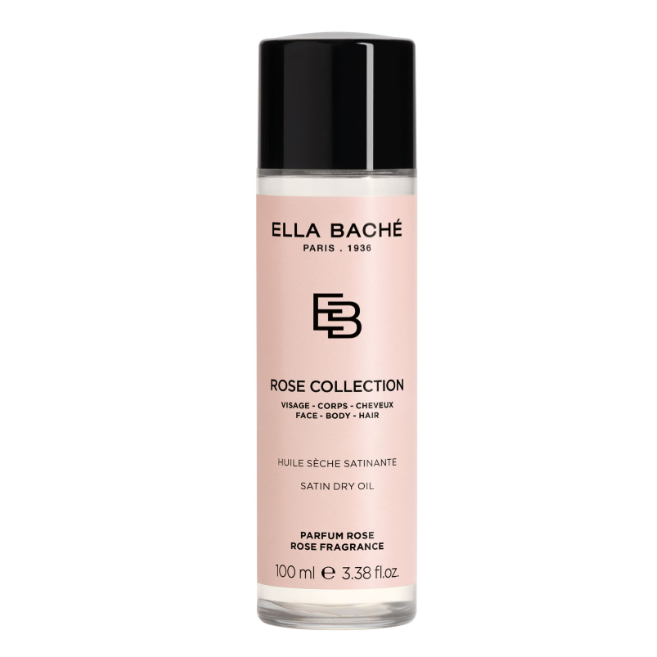ELLA BACHE ROSE COLLECTION Satin glänzendes Trockenöl mit Rose – für Haut und Haarea, 100ml, Flasche
