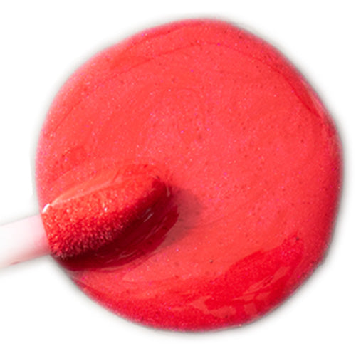 GRIMAS Lip-Gloss Red Hot, 3ml, Applikator und Produkttextur