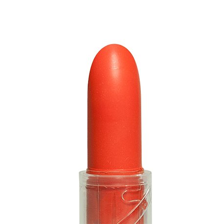 GRIMAS Lipstick PURE matt orange 5-12 – cremig-matter Lippenstift mit hoher Farbintensität, 3,5g, Detailaufnahme Lippenstift offen