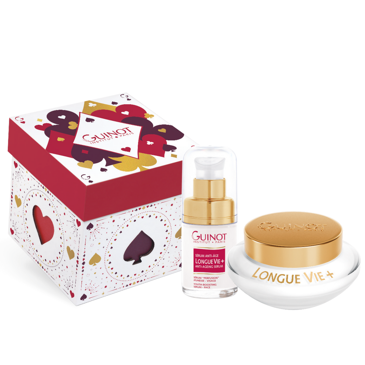 GUINOT Coffret Longue Vie + – Limitiertes Anti-Aging Weihnachtsset, -, Geschenkkarton und Einzelprodukte 