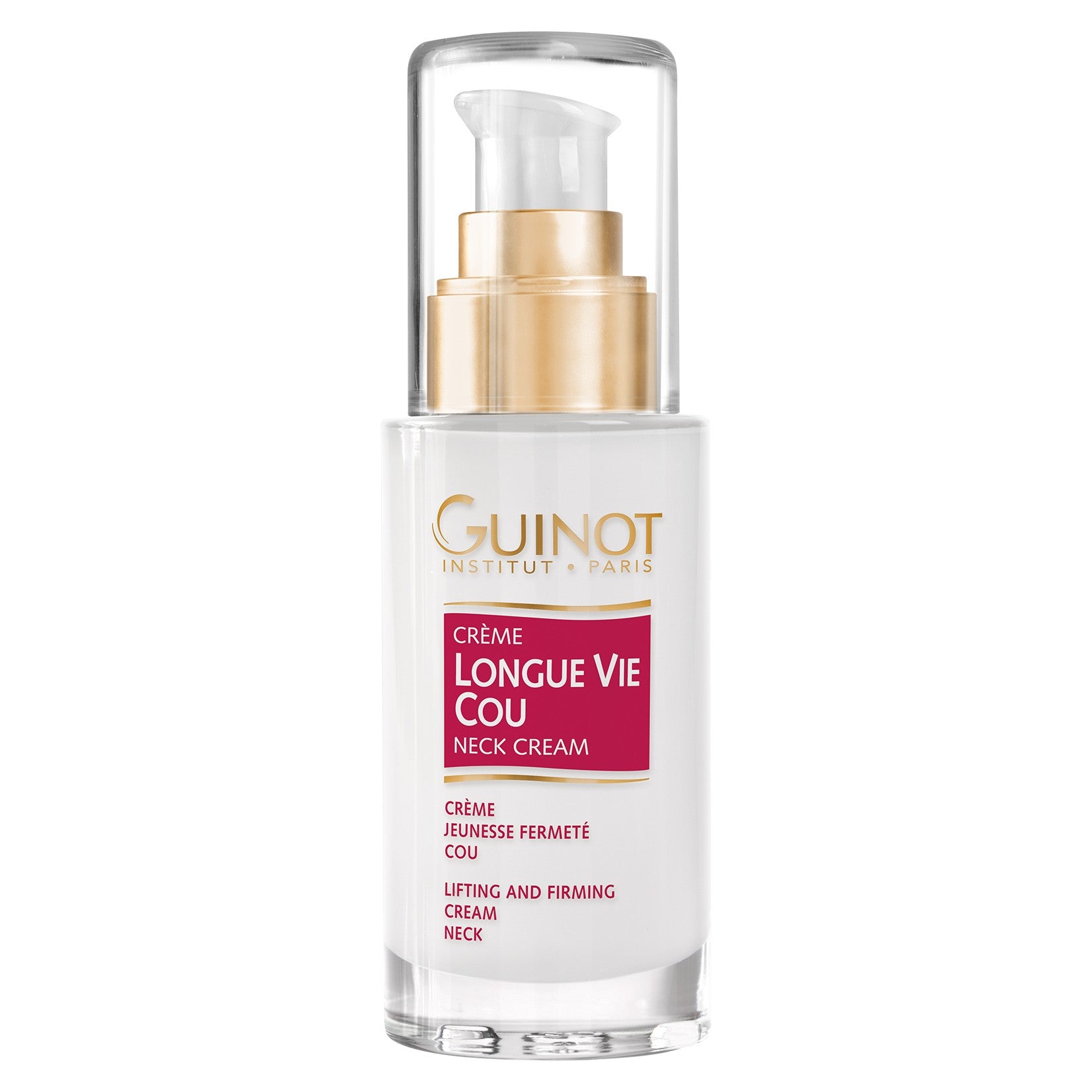 GUINOT Crème Longue Vie Cou – Anti-Aging Pflege für Hals & Dekolleté, 30ml, Pumpspender