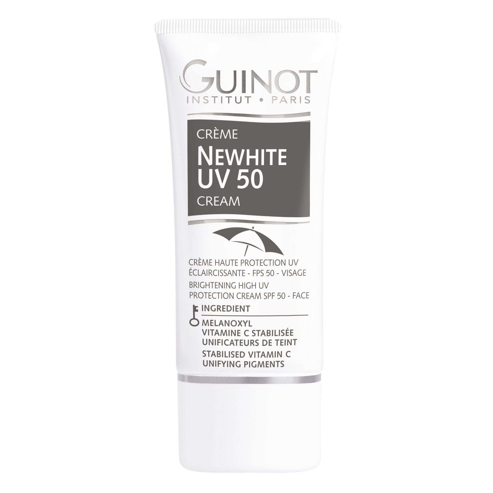 GUINOT Crème Newhite UV Shield mit LSF 50 – Aufhellende Sonnenpflege, 30ml