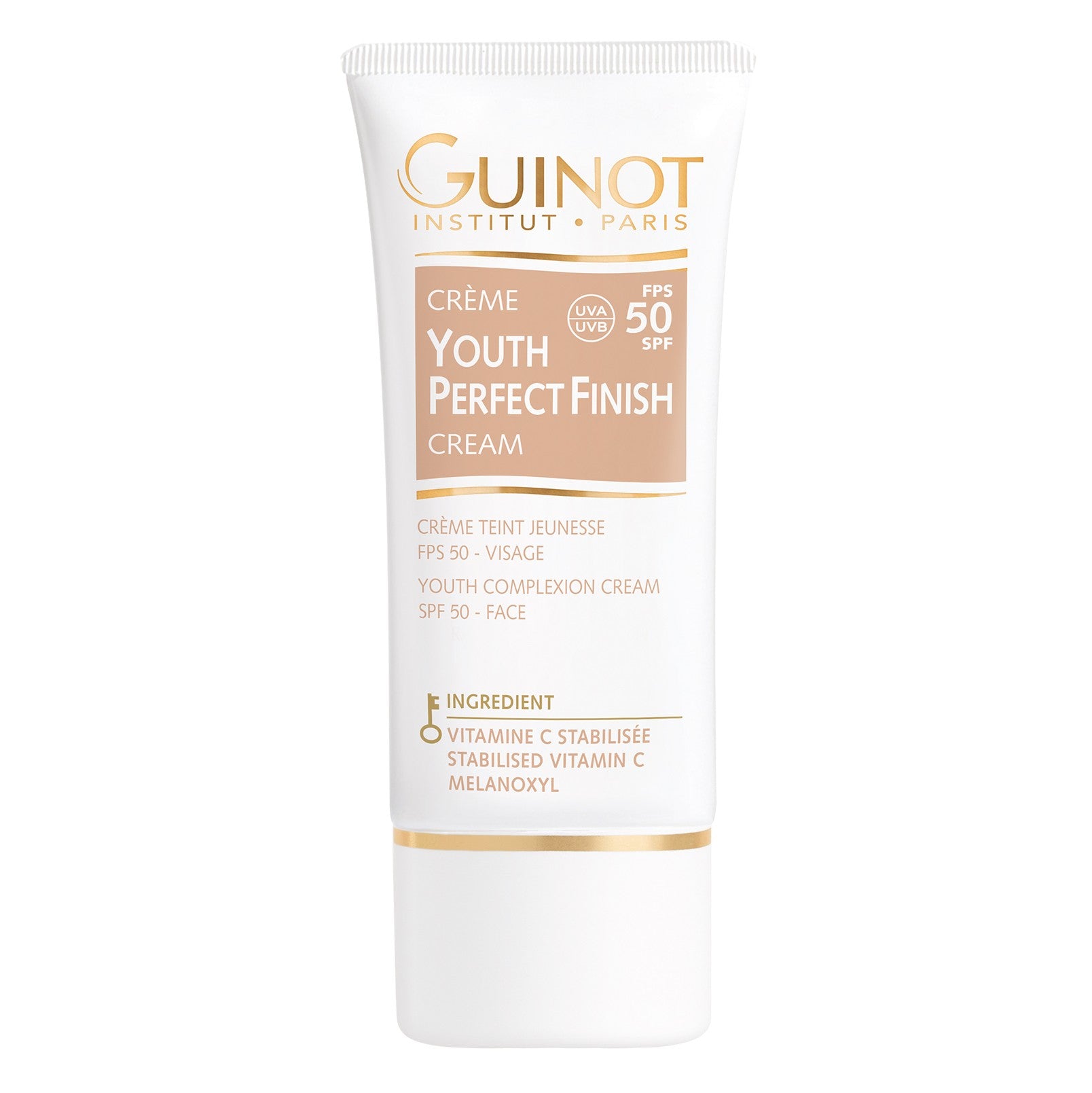 GUINOT Crème Youth Perfect Finish LSF50 – Getönte Tagespflege mit hohem UV-Schutz, 30ml, Tube