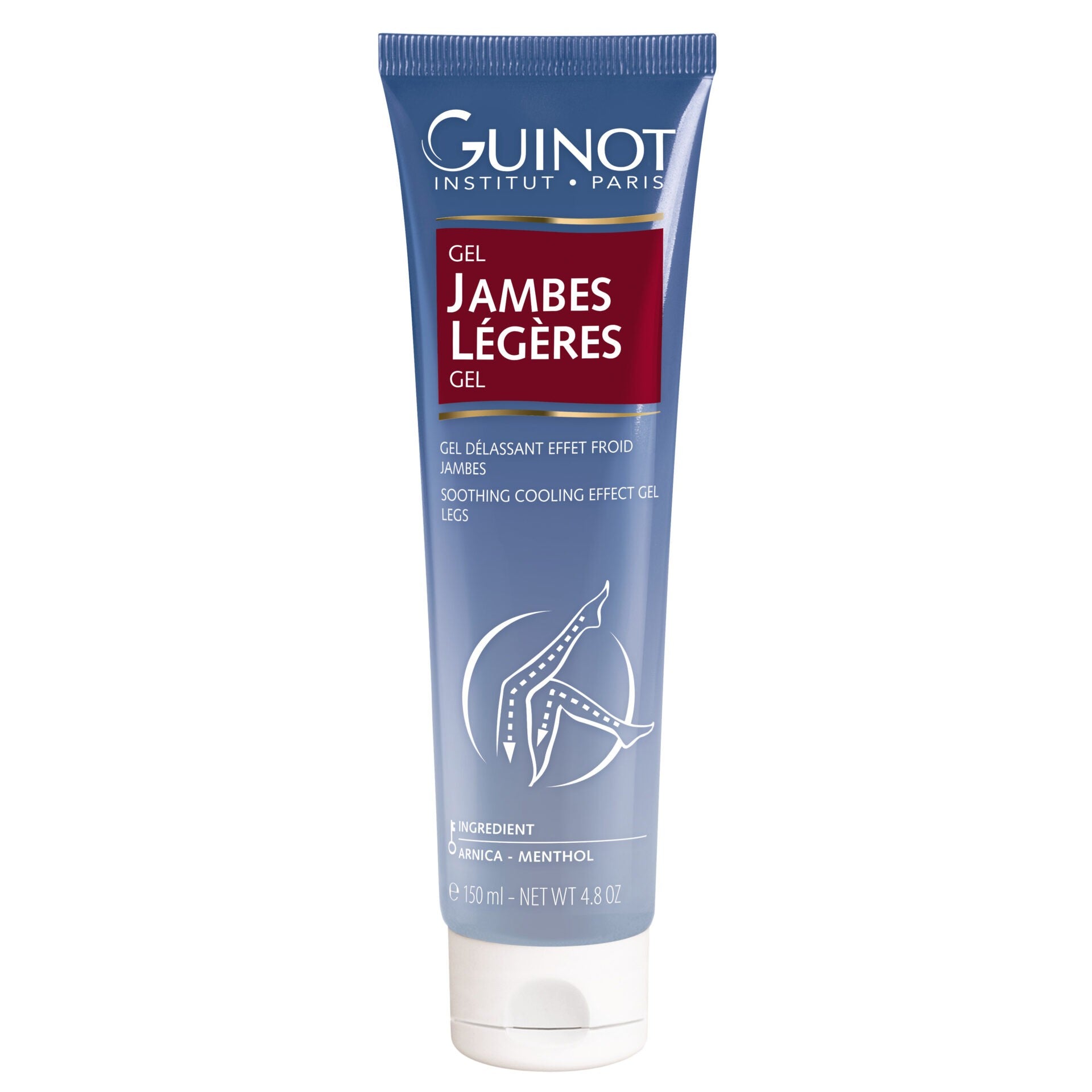 GUINOT Gel Jambes Légères  – Kühlende Pflege für Beine und Körper, 150ml