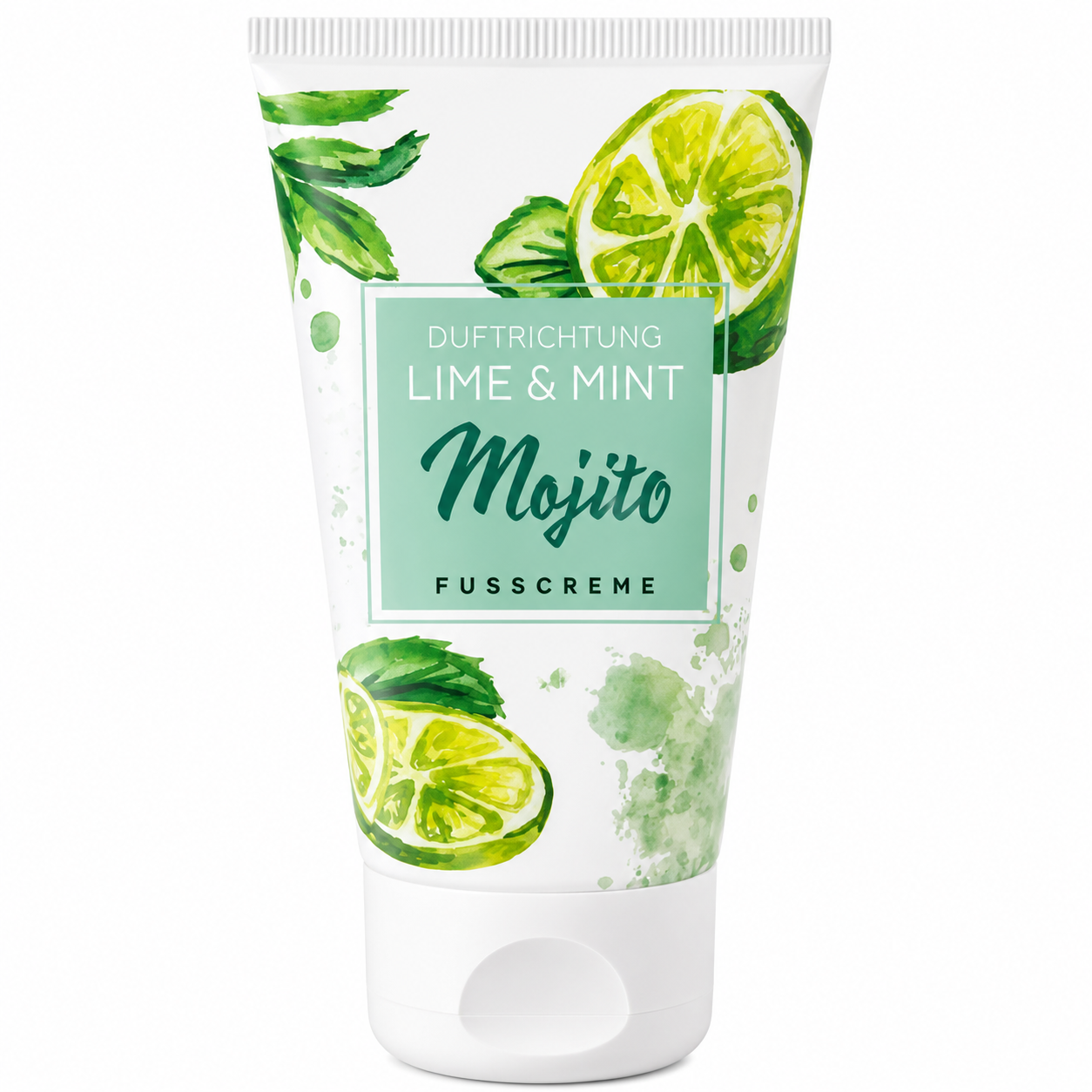 HANDWUNDER Fußcreme Mojito – erfrischende Sommerpflege mit Limette und Minzduft, 50ml, Tube