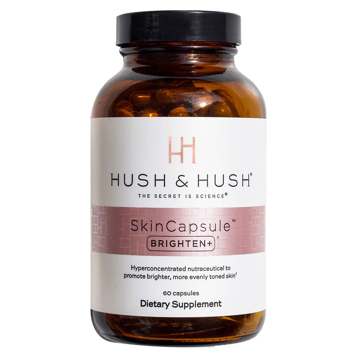 HUSH & HUSH Skincapsule™ Brighten+ – Nahrungsergänzungsmittel, 50g, Dose 