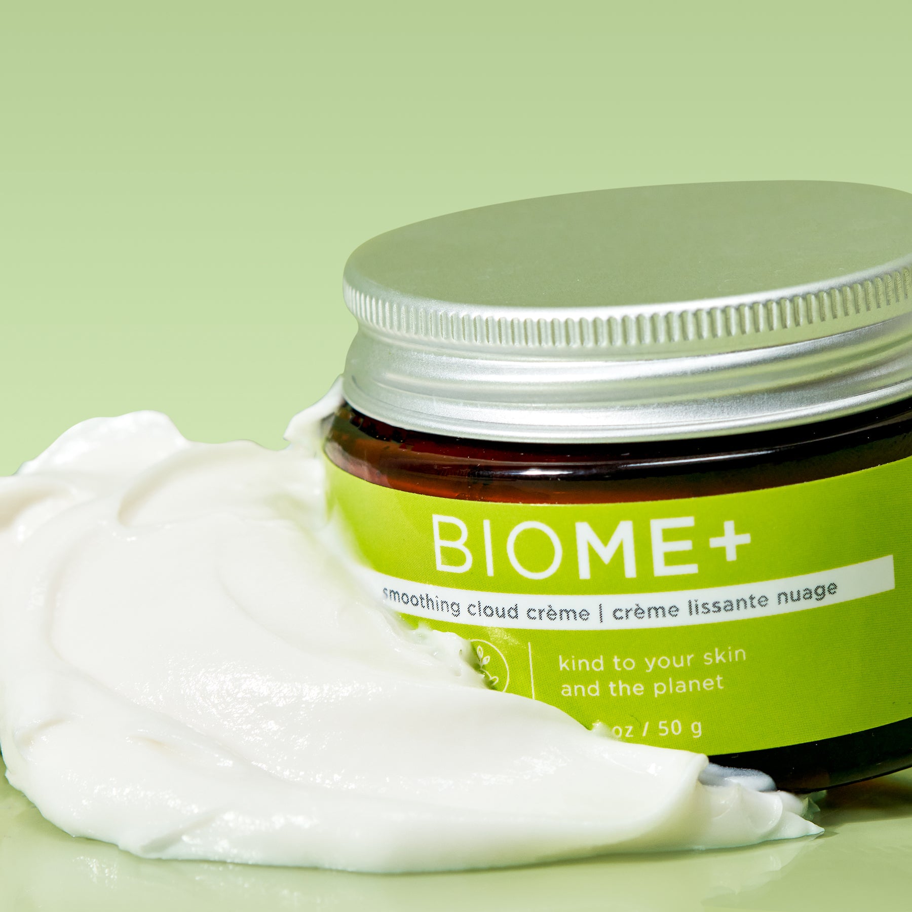 IMAGE SKINCARE BIOME+ smoothing cloud crème – Aufpolsternde Pflege, 50g, Tiegel und Cremetextur