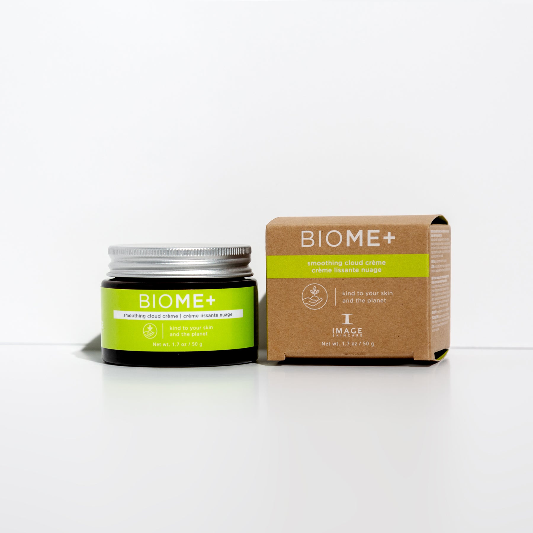 IMAGE SKINCARE BIOME+ smoothing cloud crème – Aufpolsternde Pflege, 50g, Tiegel und Umkarton