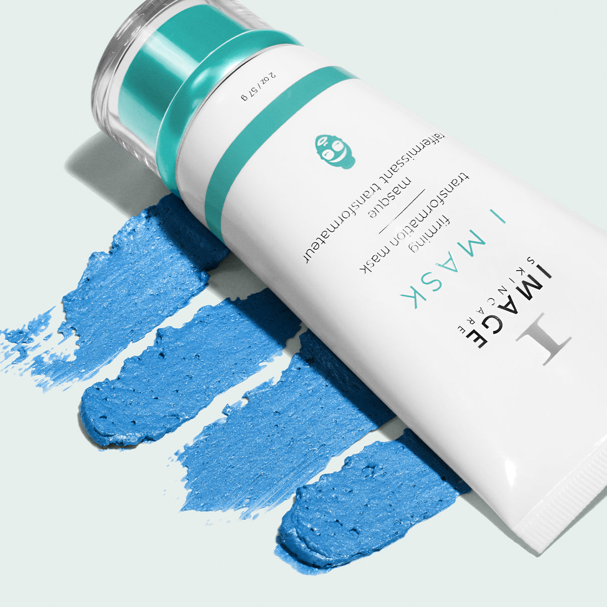 IMAGE SKINCARE I MASK Firming Transformation Mask – Straffende Maske, 57g, Tube liegend auf Produktprobe
