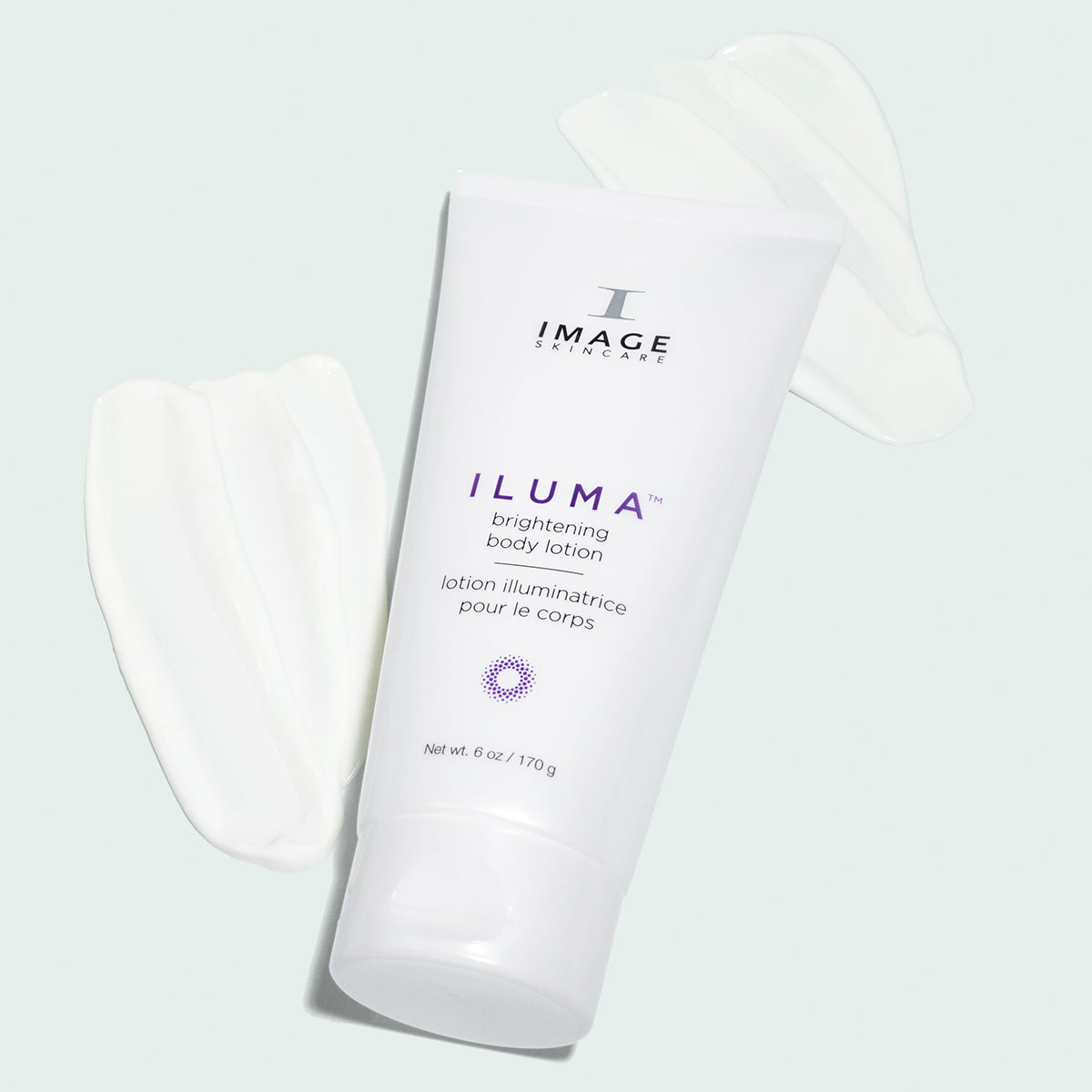 IMAGE SKINCARE ILUMA™ Intense Brightening Body Lotion – aufhellende Körperpflege, 170g, Tube liegend mit Cremetextur