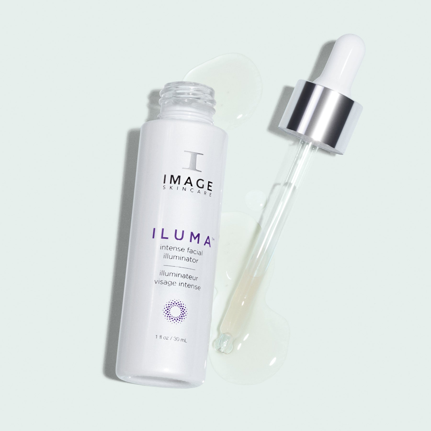 IMAGE SKINCARE ILUMA™ Intense Facial Illuminator – Wirkstoff-Booster gegen Pigmentflecken, 30ml, Flasche offen mit Pipette