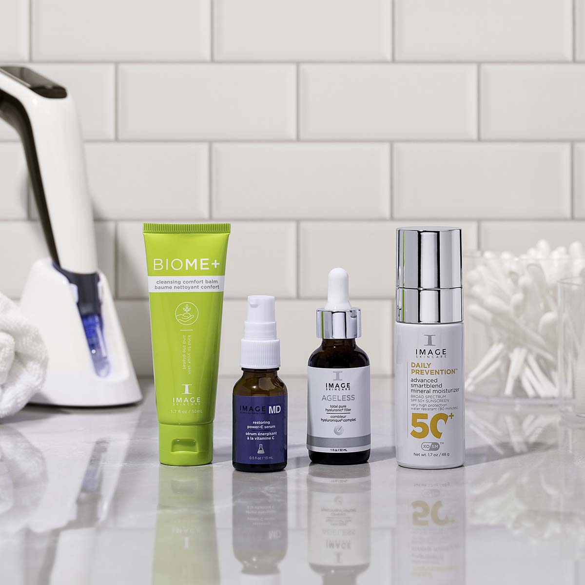IMAGE SKINCARE Post-Resurfacing Skincare System – Pflege-Routine, 1stk, Produkte mit Badaccesoires