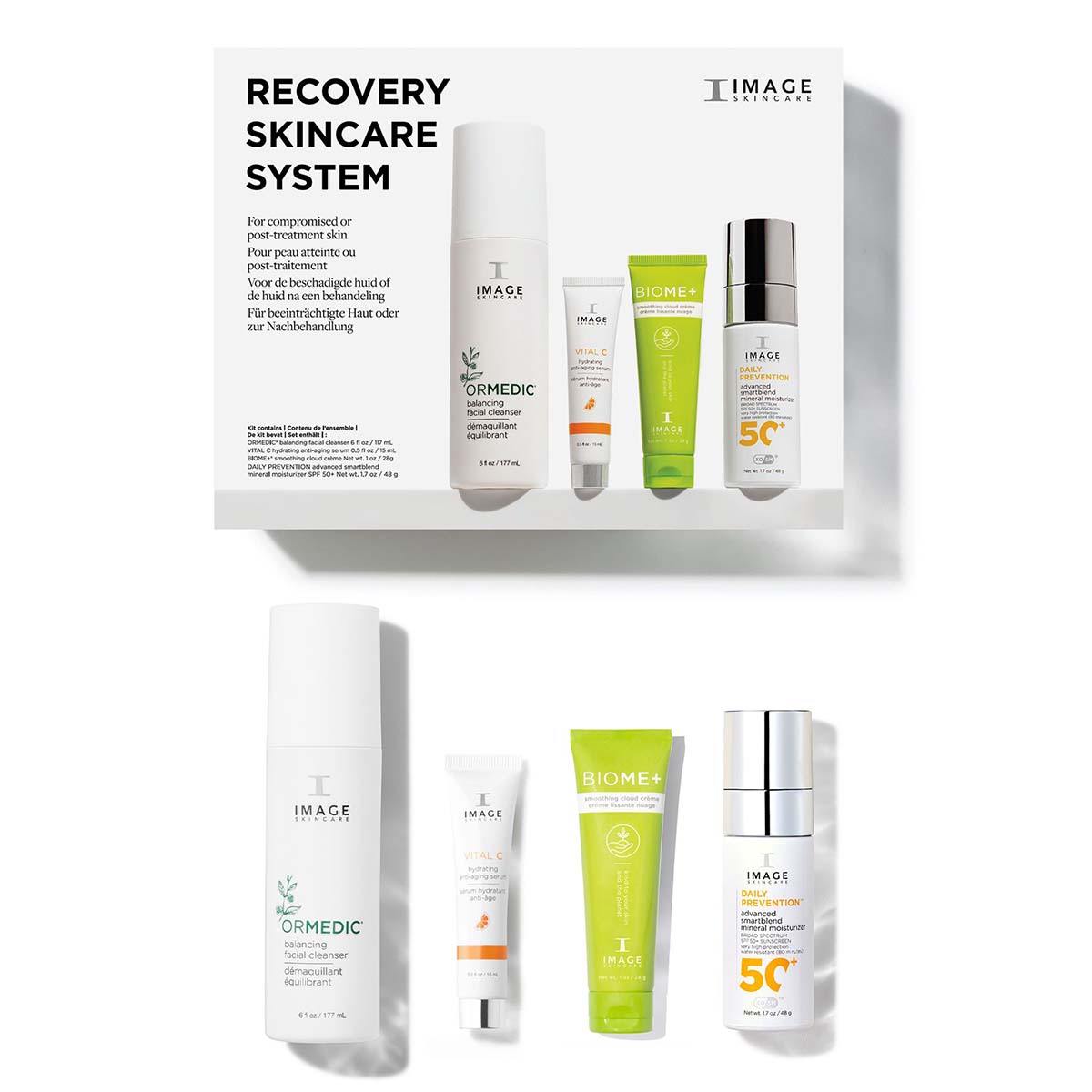 IMAGE SKINCARE Recovery Skincare System – Pflege-Routine, 1stk, Produkte und Umkarton